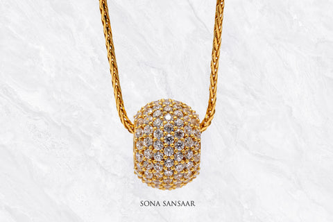 Glittering Sphere Gold Ball Pendant | Sona Sansaar