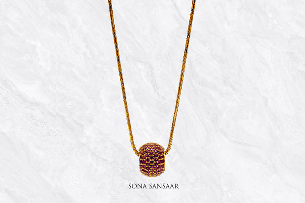 Aurora Red Gold Ball Pendant | Sona Sansaar 