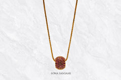 Aurora Red Gold Ball Pendant | Sona Sansaar 