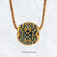 Thumbnail for Green Majesty Gold Ball Pendant | Sona Sansaar