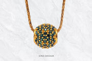 Green Majesty Gold Ball Pendant | Sona Sansaar