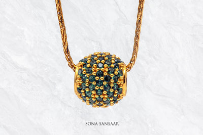 Green Majesty Gold Ball Pendant | Sona Sansaar