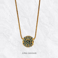 Thumbnail for Green Majesty Gold Ball Pendant | Sona Sansaar