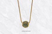 Green Majesty Gold Ball Pendant | Sona Sansaar