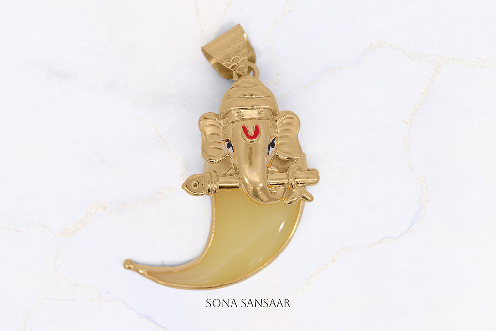 Ganesh Lion Nail Pendant – Sona Sansaar - Main Image