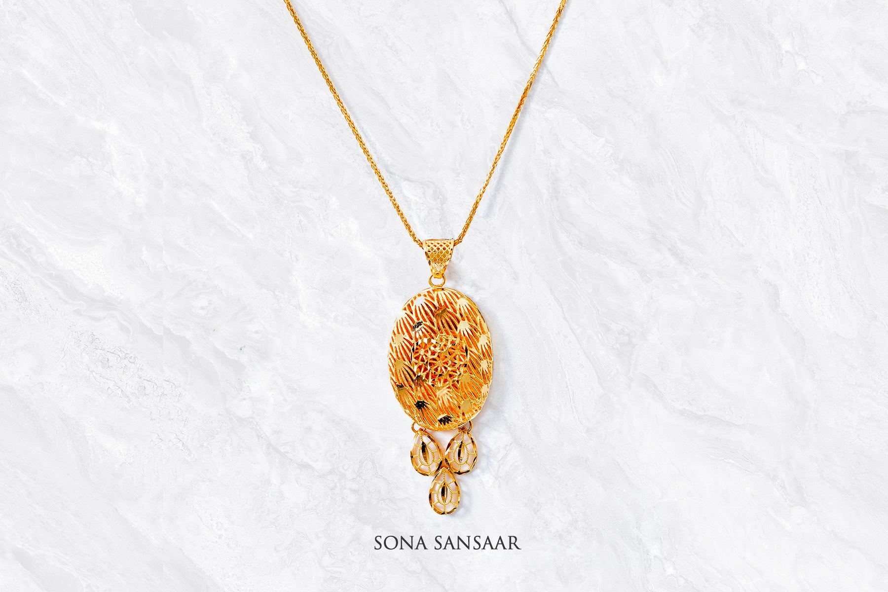 Sunveil Gold Pendant | Sona Sansaar