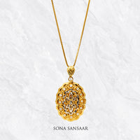 Thumbnail for Galaxy Two Toned Gold Filigree Pendant | Sona Sansaar