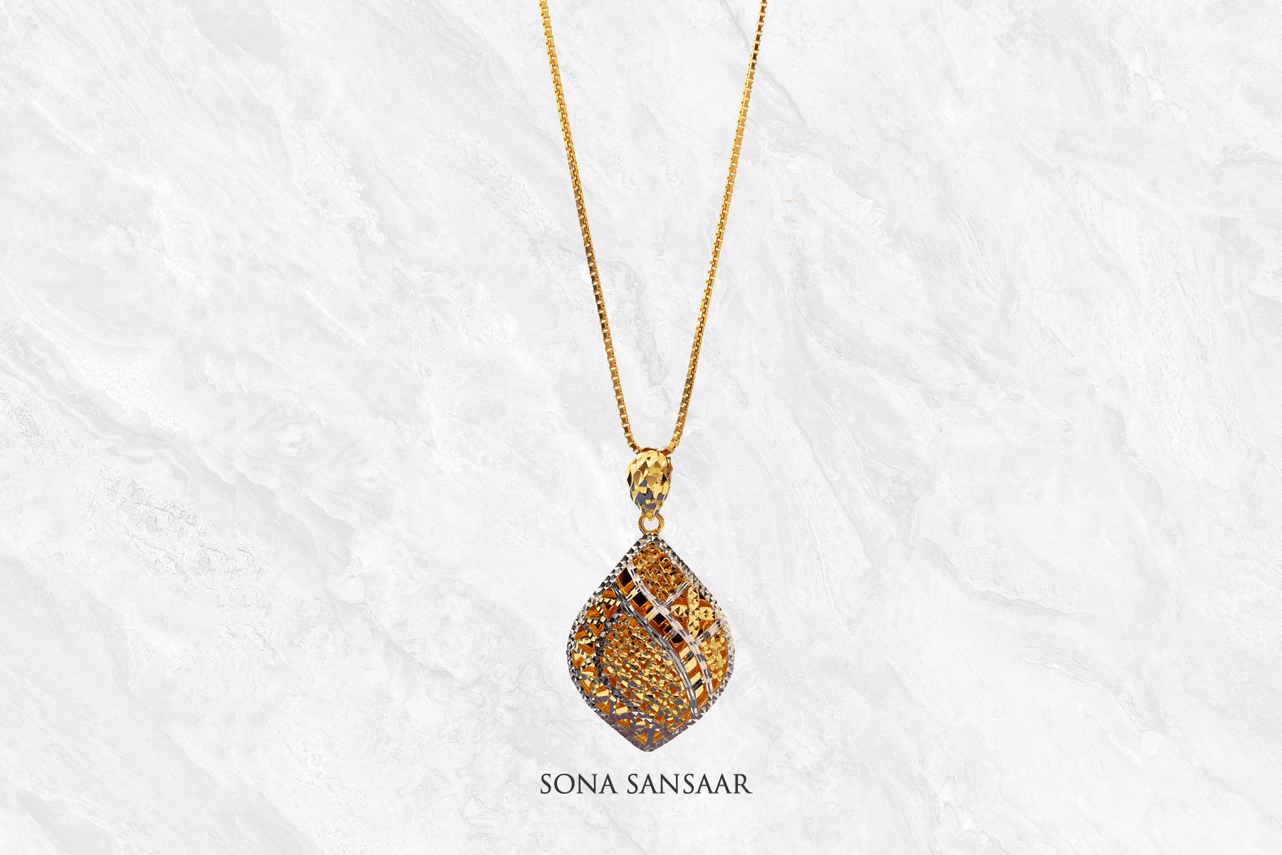 Mirage Two-Toned Gold Pendant | Sona Sansaar