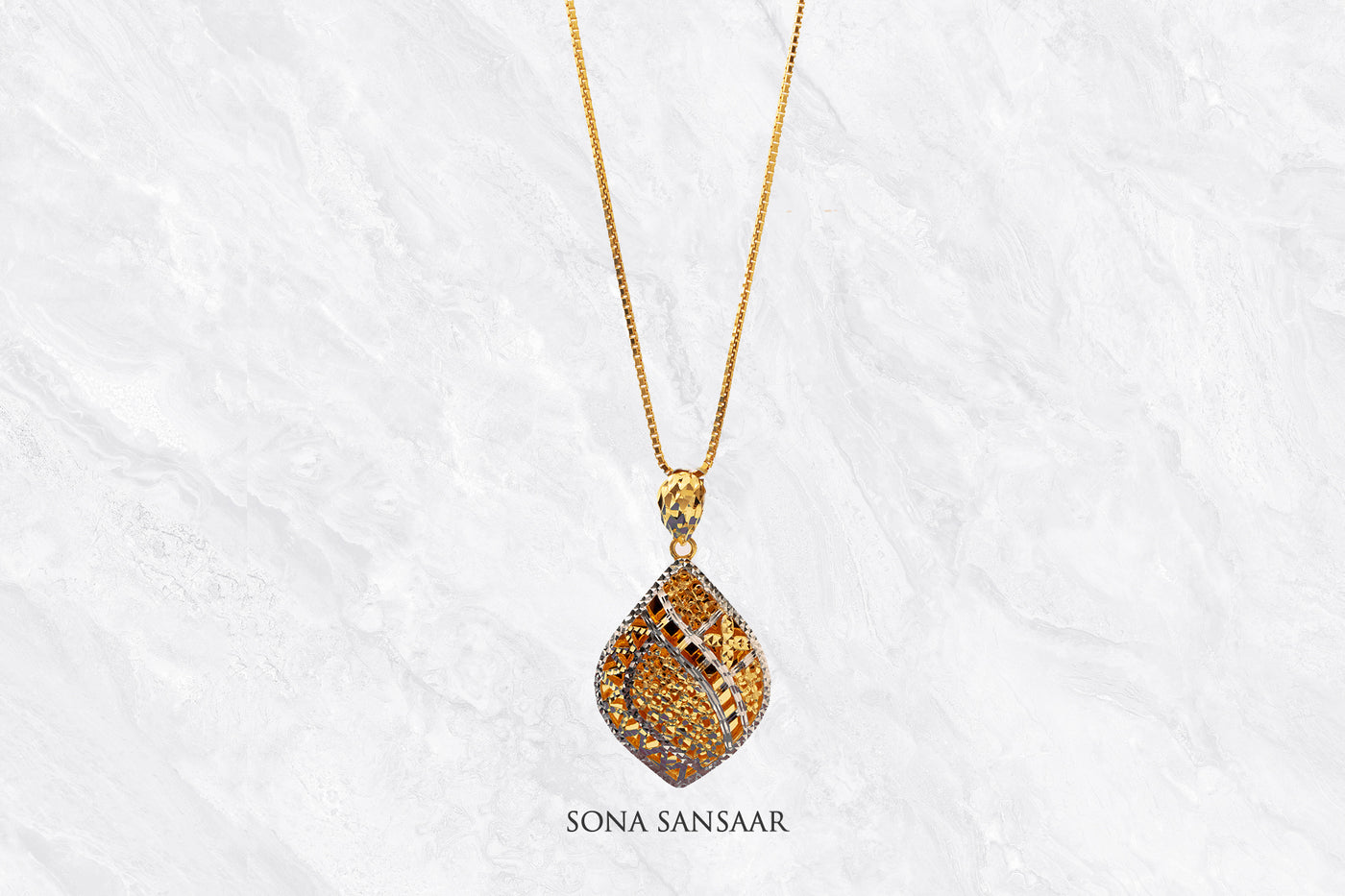 Mirage Two-Toned Gold Pendant | Sona Sansaar