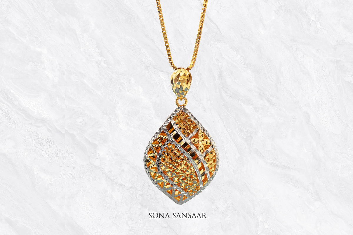 Mirage Two-Toned Gold Pendant | Sona Sansaar
