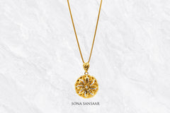Stardrop Two Toned Gold Filigree Pendant