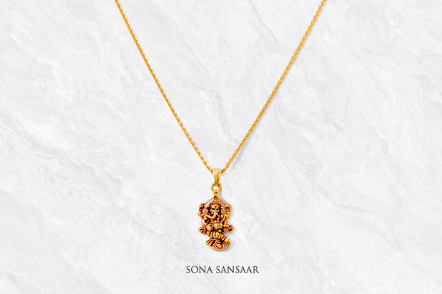 Veer Ganesh Gold Pendant | Sona Sansaar