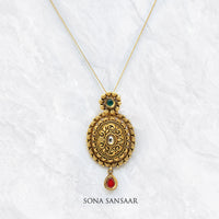 Thumbnail for Aegis Gold Pendant and Earrings Set | Sona Sansaar
