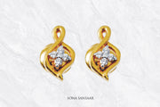 Jyoti Leaf Gold Pendant and Earring Set | Sona Sansaar