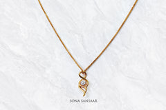 Jyoti Leaf Gold Pendant and Earring Set | Sona Sansaar