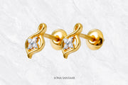 Jyoti Leaf Gold Pendant and Earring Set | Sona Sansaar