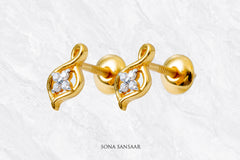 Jyoti Leaf Gold Pendant and Earring Set | Sona Sansaar