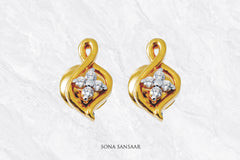 Jyoti Leaf Gold Pendant and Earring Set | Sona Sansaar