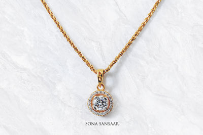 Glowstone Gold Pendant and Earring Set | Sona Sansaar
