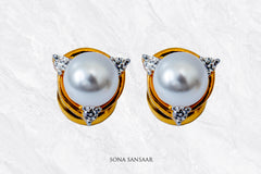 Sitara Pearl Gold Pendant and Earring Set | Sona Sansaar