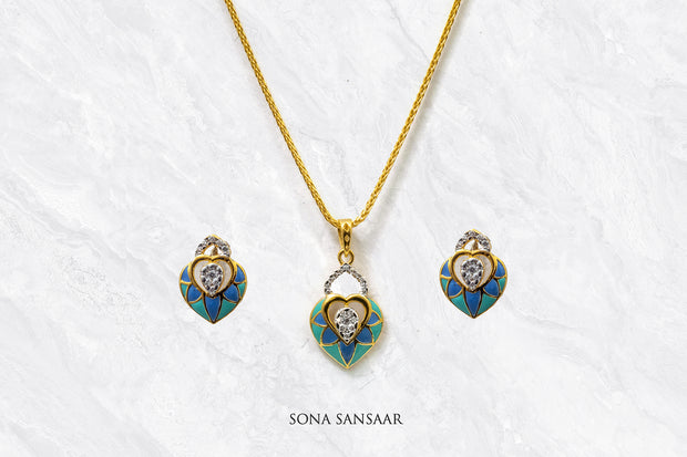 Mellow Love CZ Pendant Set | Sona Sansaar