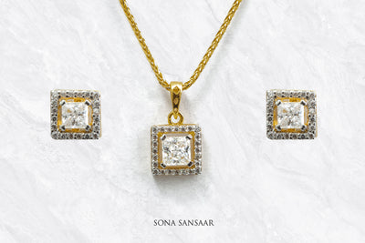 Cubed CZ Pendant Set | Sona Sansaar