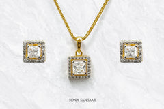 Cubed CZ Pendant Set | Sona Sansaar