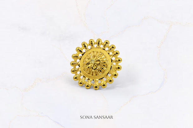 22K Gold Flower Ring with Standard Design | Sona Sansaar Flower Collection