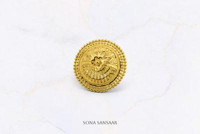 22K Gold Flower Ring with Standard Design 2 | Sona Sansaar Flower Ring Collection
