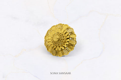 22K Gold Flower Ring True Flower Design 3 | Sona Sansaar Flower Ring Collection