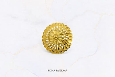 22K Gold Flower Ring True Flower Design 4 | Sona Sansaar Flower Ring Collection