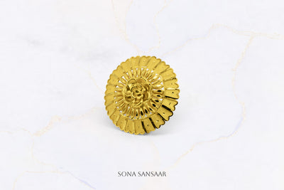 22K Gold Flower Ring True Flower Design 5 | Sona Sansaar Flower Ring Collection