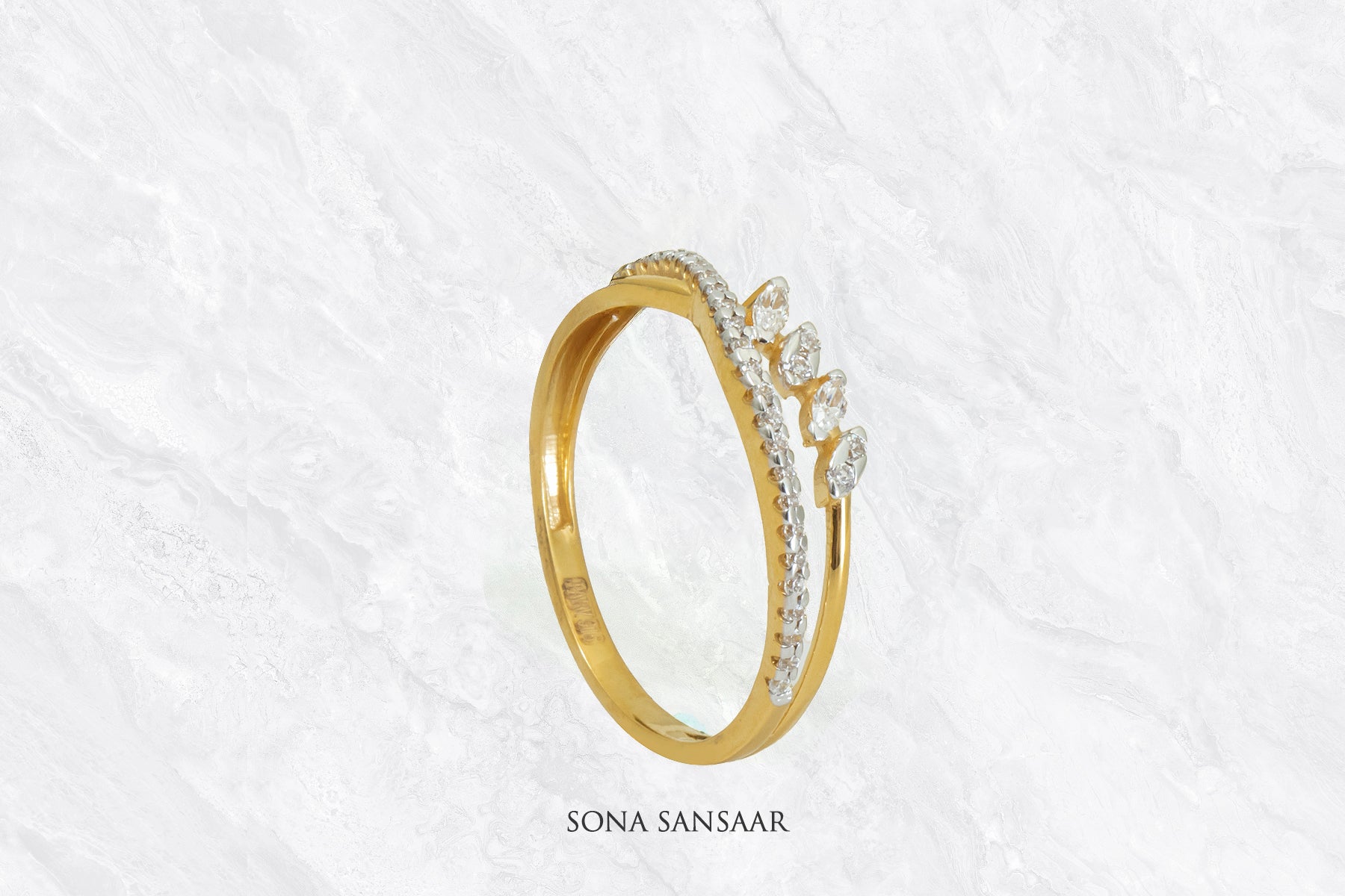 Leaves CZ Ring | Sona Sansaar