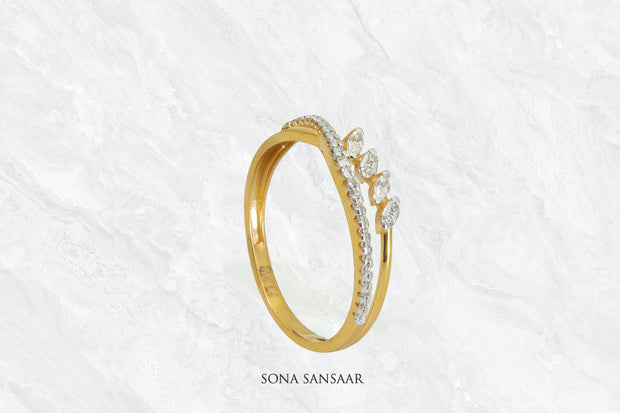 Leaves CZ Ring | Sona Sansaar