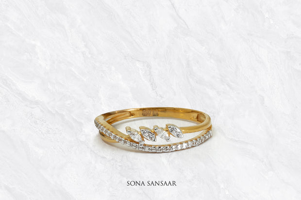 Leaves CZ Ring | Sona Sansaar