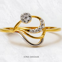 Thumbnail for Halo Stream Two Tone Ring | Sona Sansaar