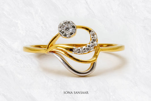 Halo Stream Two Tone Ring | Sona Sansaar