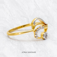 Thumbnail for Halo Stream Two Tone Ring | Sona Sansaar
