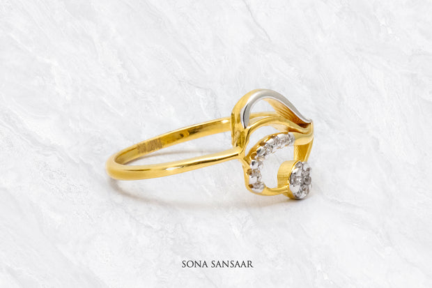 Halo Stream Two Tone Ring | Sona Sansaar