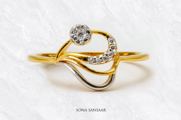 Halo Stream Two Tone Ring | Sona Sansaar