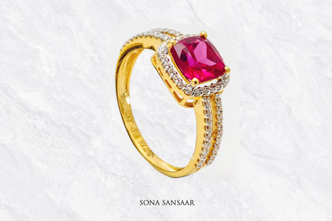 Fuchsia Spark Ring | Sona Sansaar