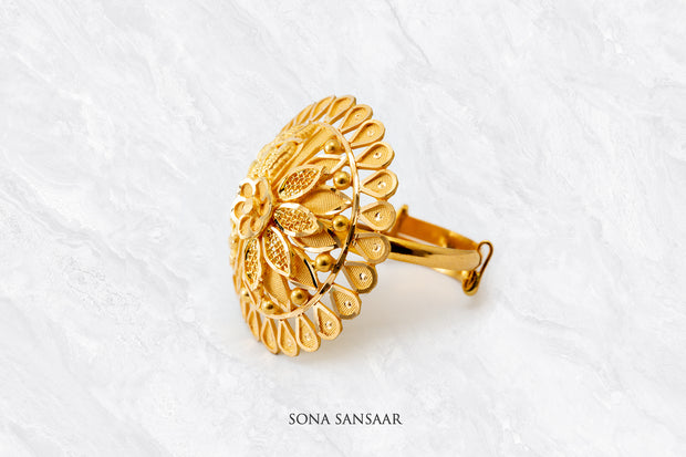 Suryara Gold Filigree Ring | Sona Sansaar