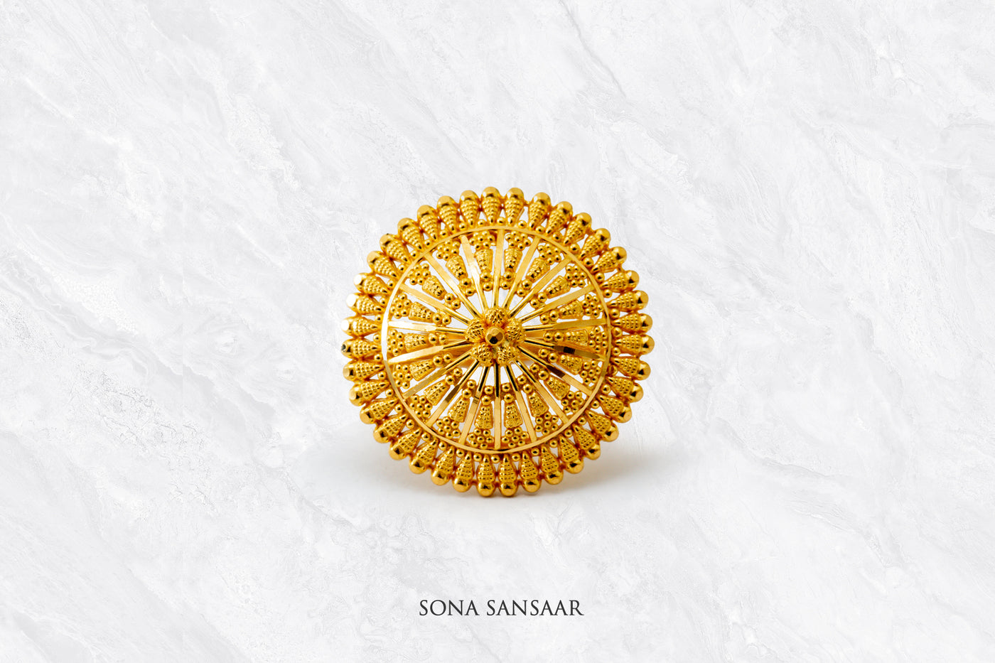 Arkaara Gold Filigree Ring | Sona Sansaar