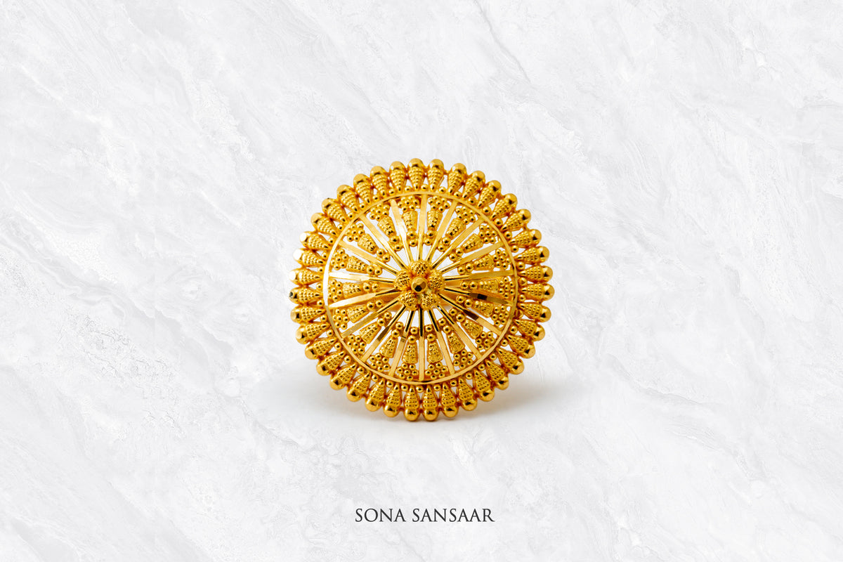 Arkaara Gold Filigree Ring | Sona Sansaar
