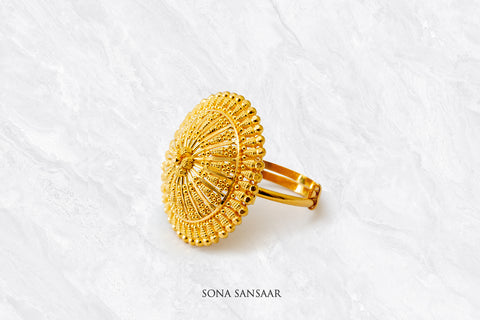 Arkaara Gold Filigree Ring | Sona Sansaar