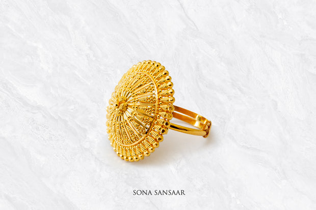 Arkaara Gold Filigree Ring | Sona Sansaar