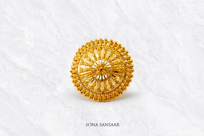 Arkaara Gold Filigree Ring | Sona Sansaar