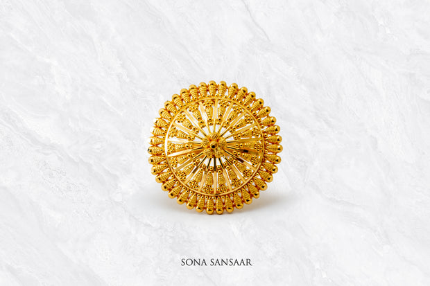 Arkaara Gold Filigree Ring | Sona Sansaar