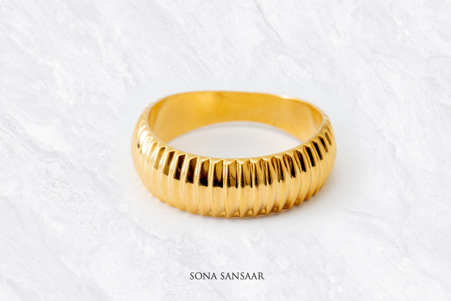 Vartika Gold Textured Ring | Sona Sansaar