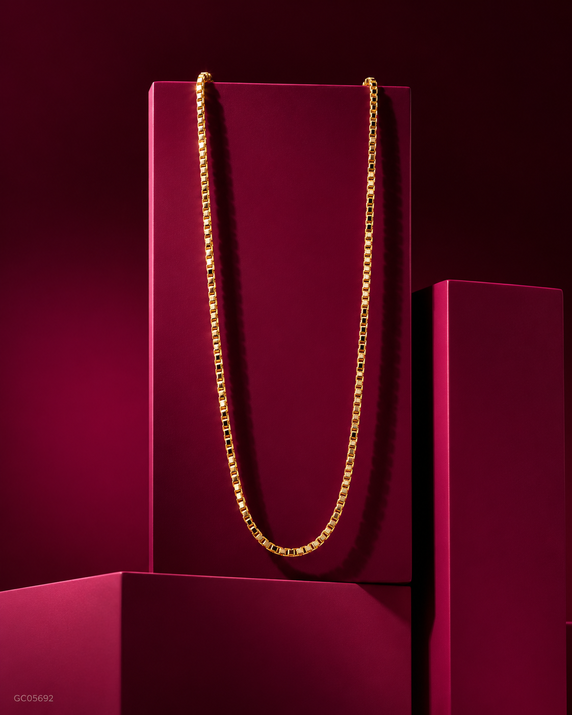 Gold Box Chain Necklace